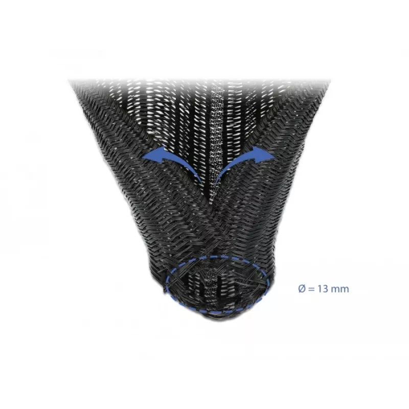 Guaina intrecciata DeLOCK 18922 10 m x 13 mm nero