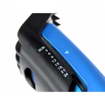 Rifinitore per capelli BLAUPUNKT HCC401 — regolabile 3–24 mm, ricaricabile, nero/blu
