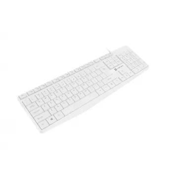 Tastiera completa con filo NATEC NAUTILUS NKL-1951, 105 tasti, US International QWERTY, bianco, USB, 1,8 m
