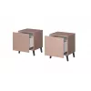 Comodino cama meble NOVA 44x40x52 cm rosa opaco, 1 cassetto, telaio 16 mm