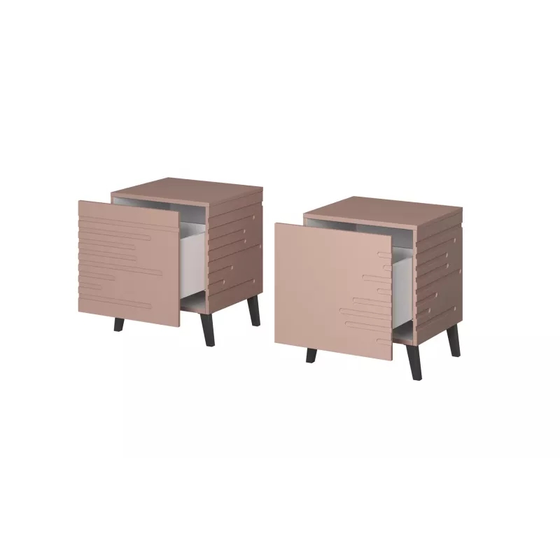 Comodino cama meble NOVA 44x40x52 cm rosa opaco, 1 cassetto, telaio 16 mm