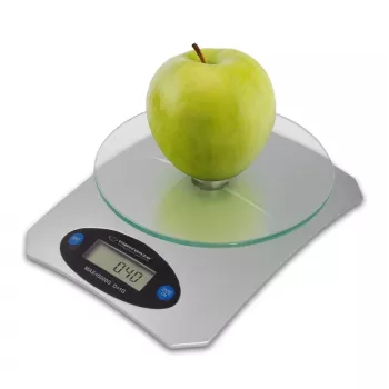 Bilancia da cucina elettronica ESPERANZA Avocado grigio — capacità 5 kg, piattaforma in bambù, unità g/lb/oz