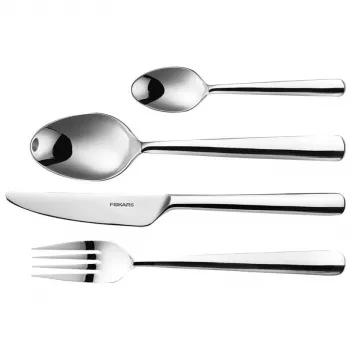 Set posate Fiskars 1002958 — set da 16 pezzi in acciaio inox, opaco