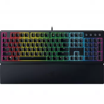 Razer Ornata V3, switch meccanico-membrana, 10 zone di illuminazione Razer Chroma RGB, Ultrapolling 1000 Hz, tasti retroilluminati, poggiapolsi soft-touch - layout tedesco