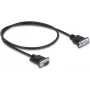 Delock 86886 Cavo null-modem RS-232, DB-9 maschio-femmina, 0,5 m, nero