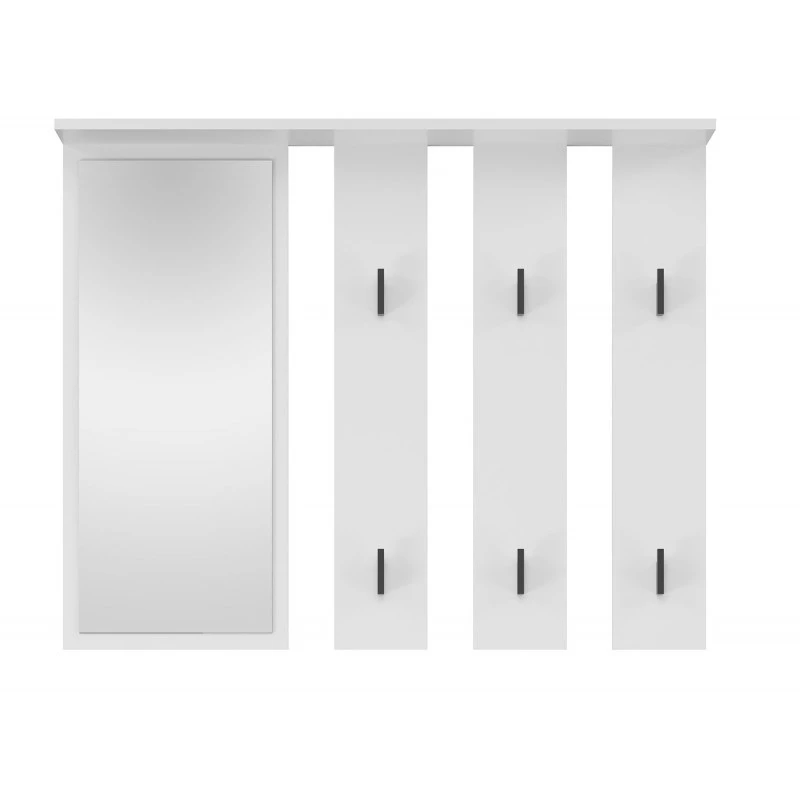 Appendiabiti + specchio PARMA 100x15x.81.5 cm, bianco