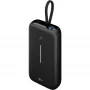 Powerbank 20.000 mAh, cavo USB-C integrato 13 cm, 30 Watt (nero, 20 Ah, 1x USB-A, 2x USB-C, PD, QC)