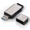 Hama 123900 lettore di schede USB 3.0 SD/microSD, alluminio, nero/argento