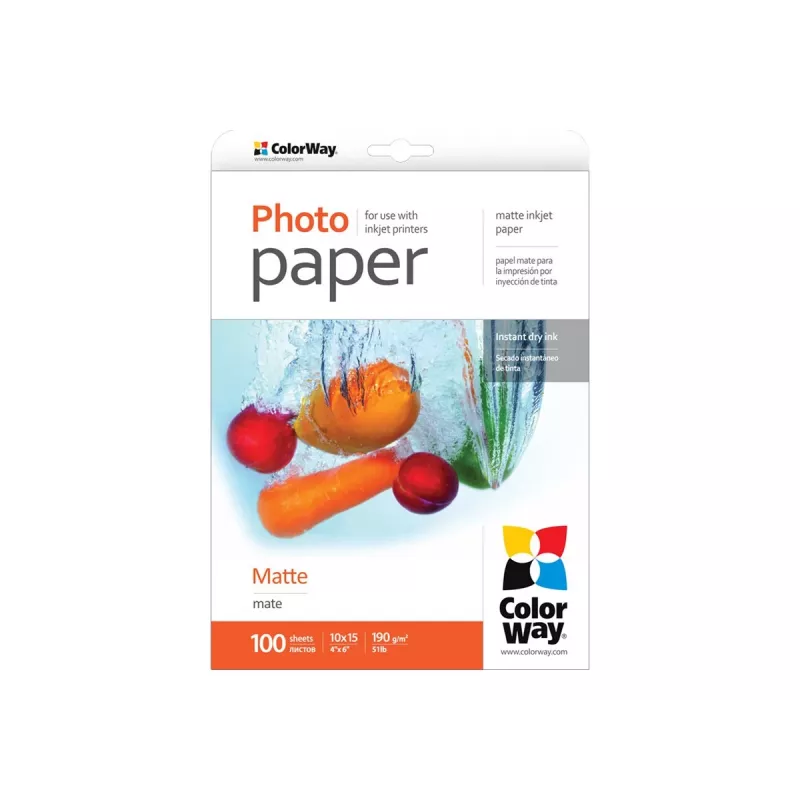 ColorWay - carta fotografica - opaca - 100 fogli -