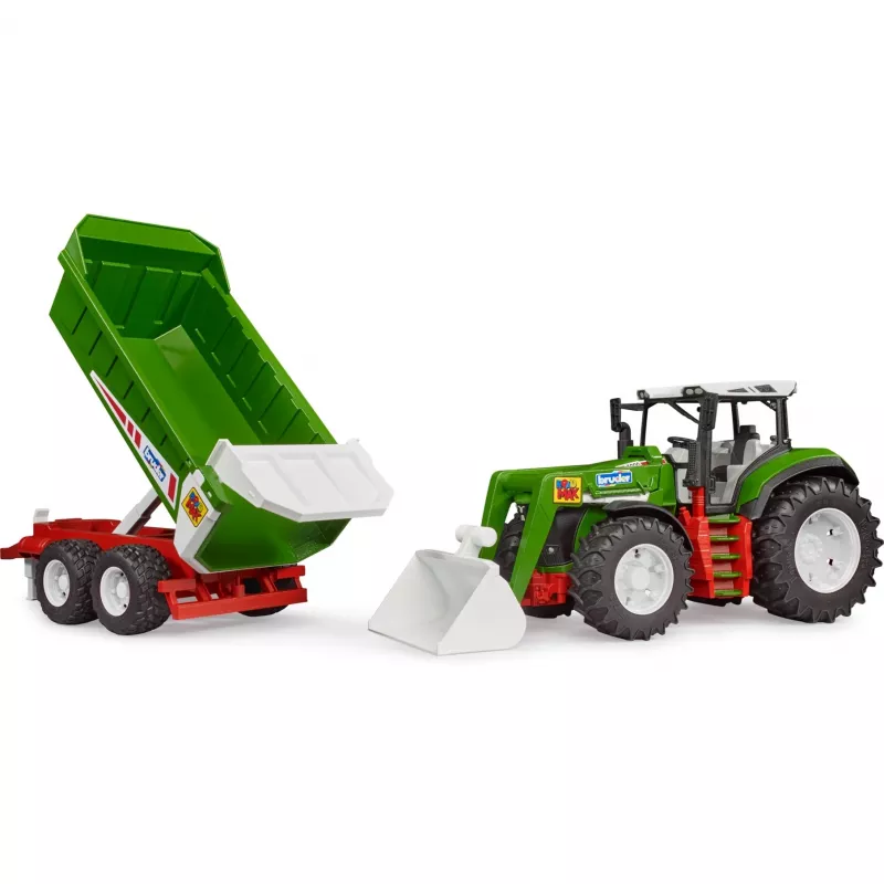 Bruder Roadmax trattore con caricatore frontale e rimorchio ribaltabile