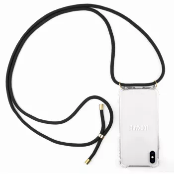 Lookabe custodia per telefono con collana per iPhone X/XS, oro/nero
