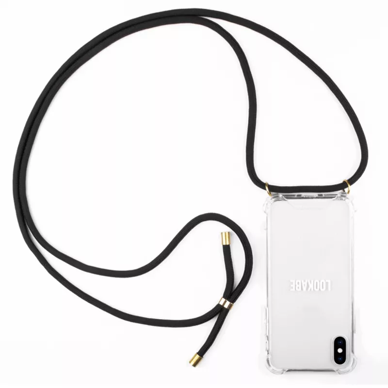 Lookabe custodia per telefono con collana per iPhone X/XS, oro/nero