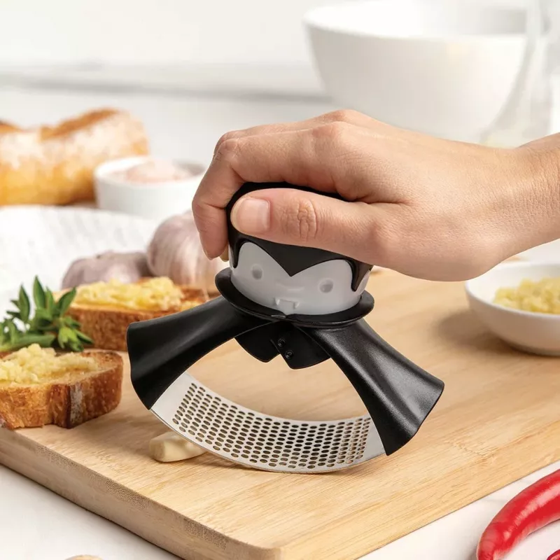 Spremiaglio da tavolo Ototo Design Rockula plastica acciaio inox nero bianco