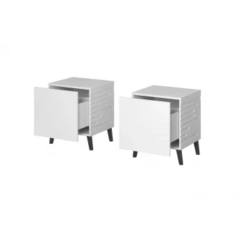 Comodino cama meble NOVA con 1 cassetto 44×40×52 cm, bianco opaco