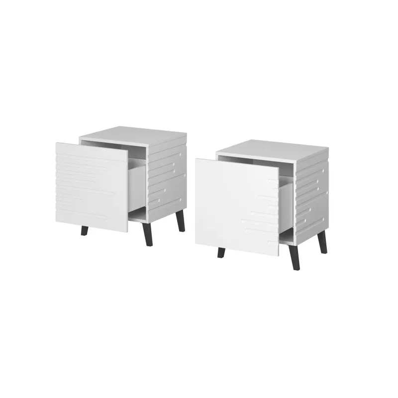 Comodino cama meble NOVA con 1 cassetto 44×40×52 cm, bianco opaco