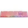 Deltaco GAM-021-RGB-P-DE - formato completo (100%) - USB - interruttori a membrana - QWERTZ - rosa