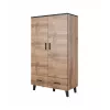 Armadio cama meble LOTTA 2D2D, 2 ante, struttura rovere Wotan, frontali nero opaco, 1100×550×1900 mm