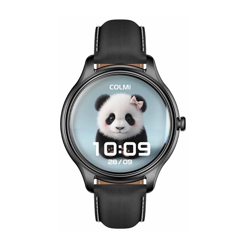 Smartwatch Colmi L28 con cinturino in silicone nero e pelle nero