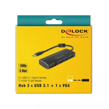 Dock per laptop DeLOCK 63932 USB 3.2 Gen 1 Type-C nero