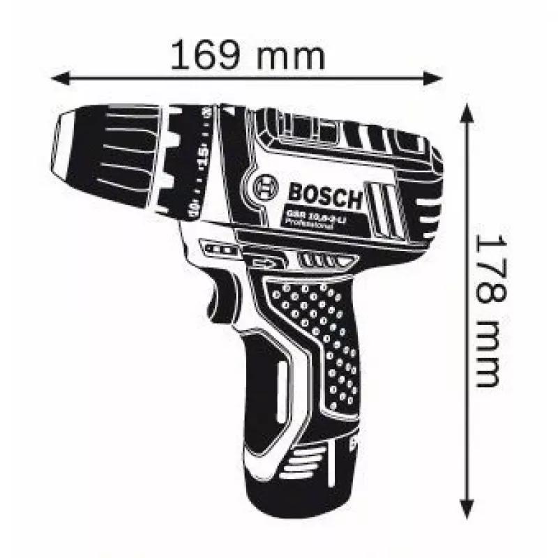 Bosch GSR 10,8-2-LI Professional senza chiave nero, blu, rosso