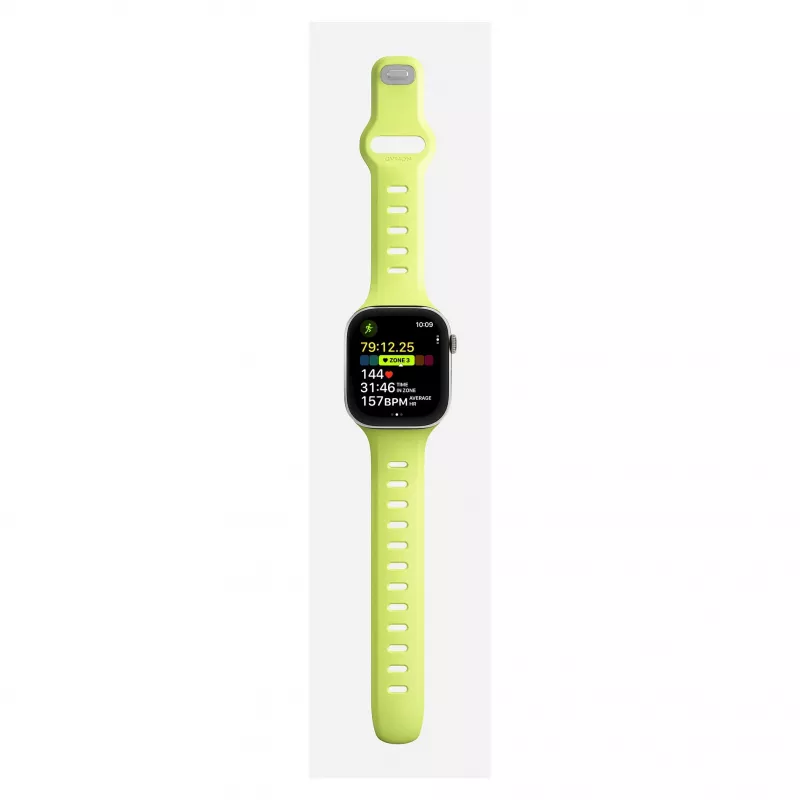 Cinturino Nomad Tempo Band verde chiaro in gomma, larghezza 18 mm, polso 135–175 mm