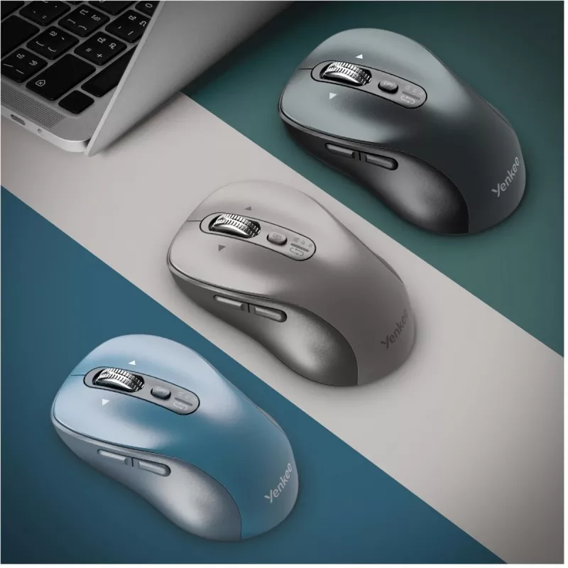 Mouse wireless YENKEE YMS2010BE dual-mode ergonomico, ricevitore USB 2,4 GHz + Bluetooth 5.1, DPI a 4 livelli 1000–3200, 6 tasti