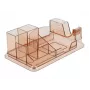 Organizer da scrivania DeLOCK 18341 trasparente marrone plastica 145x250x85mm