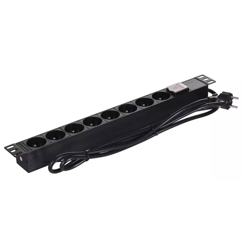 Alantec Ciabatta 19 pollici 1U, 8x CEE 7/5, interruttore, 1,8m (PZ081U)