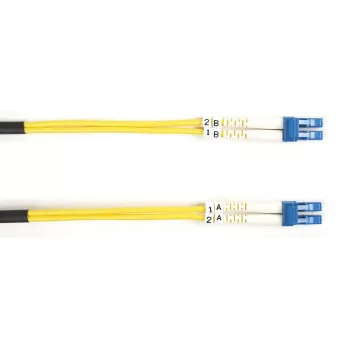 Cavo patch in fibra ottica Black Box OS1 LC-LC duplex 15 m, monomodale, guaina gialla