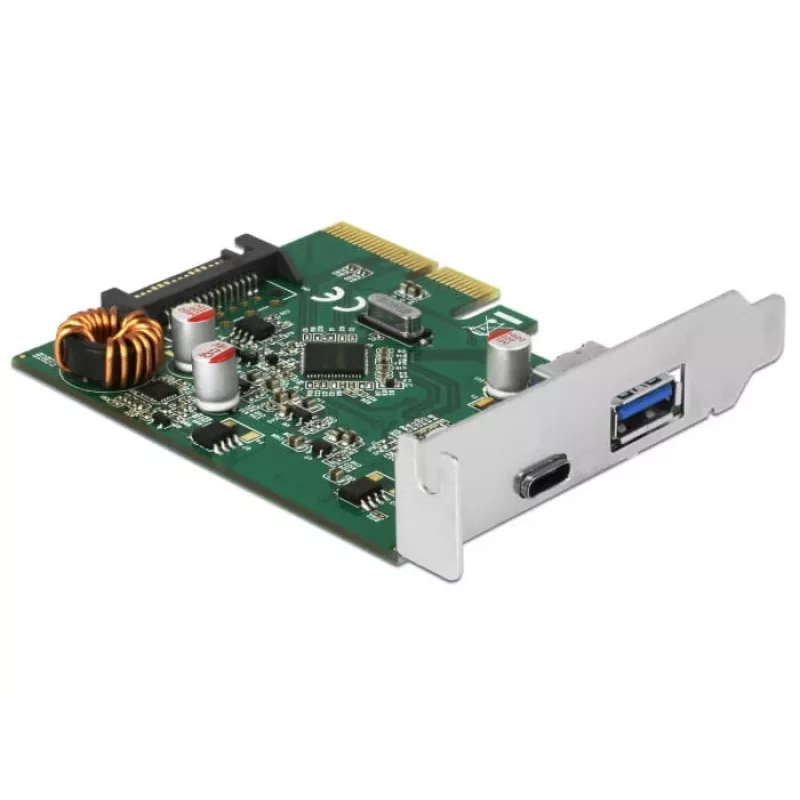 DeLOCK 90299 Scheda PCIe x4, 1x USB Type-C + 1x USB Type-A, USB 3.2 Gen 2 (10 Gbps)