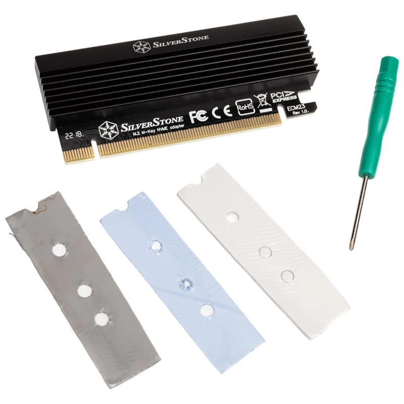 SilverStone SST-ECM23 adattatore da PCIe x4 a M.2 con dissipatore