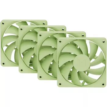 Ventola per computer HYTE FA12-MM-4 120 mm, 1500 giri/min, 72 m³/h, 1,6 mmH₂O, cuscinetto fluidodinamico, verde, confezione da 4