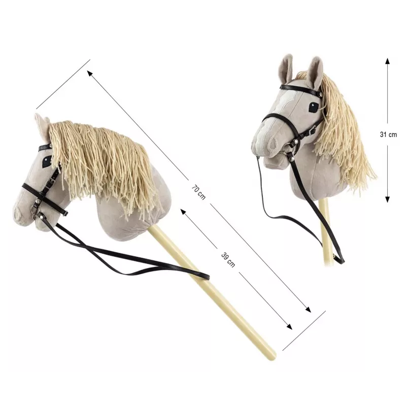 Cavallo a bastone in peluche Milly Mally 6626 grigio chiaro – peluche milly mally, cavallo a bastone per cavalcare