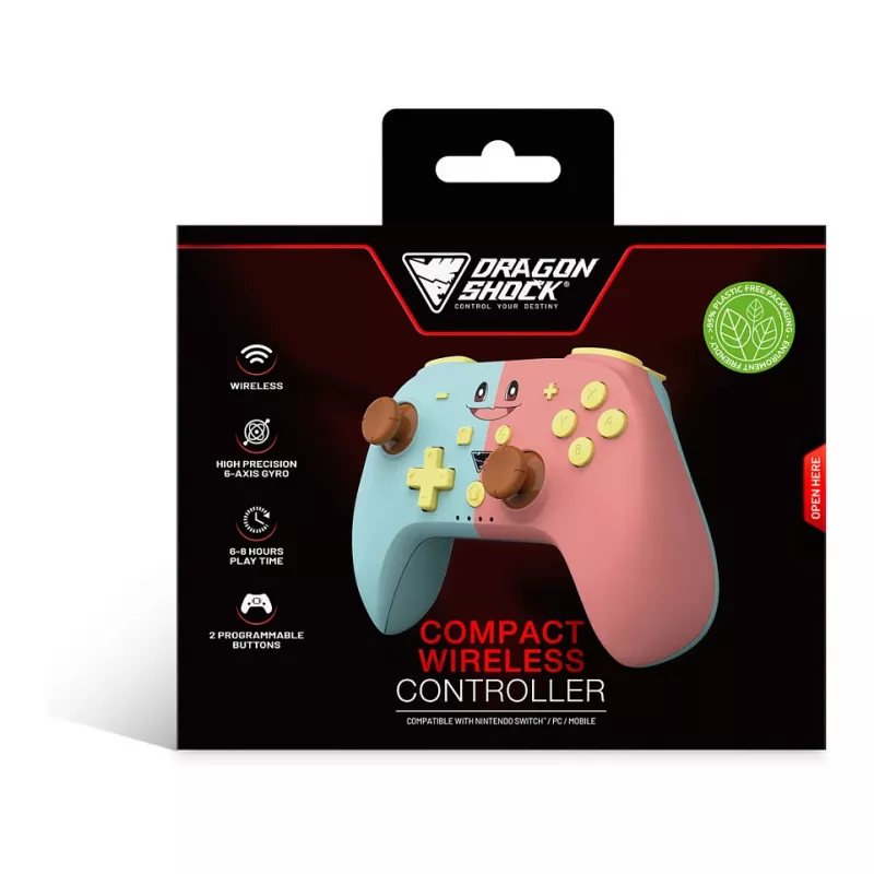 Dragonshock controller Poptop wireless Cubes rosa blu Switch