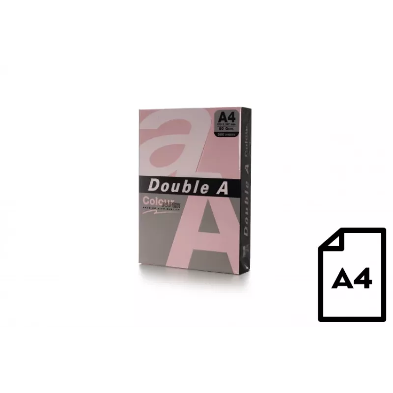 Carta colorata Double A, 80 g, A4, 500 fogli, rosa