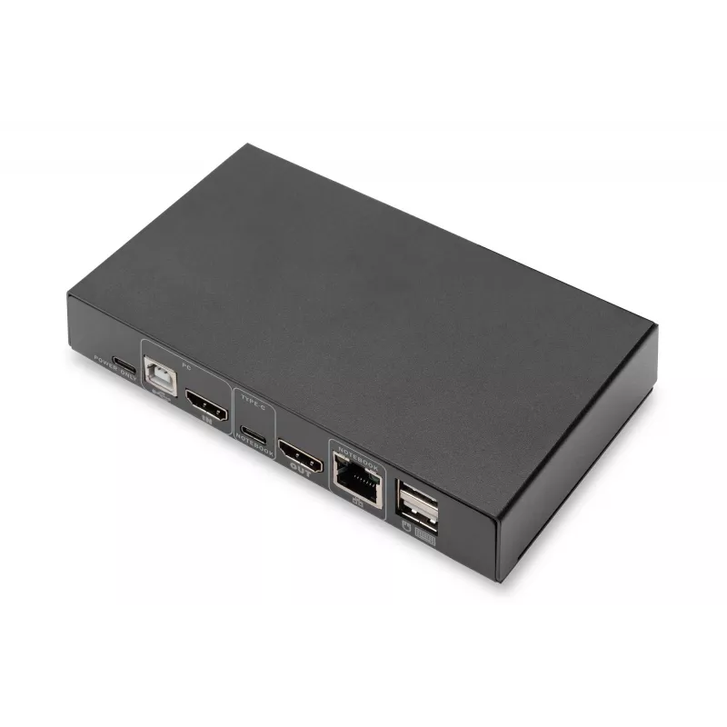 DIGITUS DS-12901 - Switch KVM/audio/USB - 4K 30 Hz, ingresso USB-C/USB/HDMI, uscita HDMI, rete