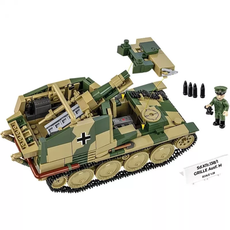 Kit di costruzione Cobi SD.KFZ.138/1 Grille, 720 pezzi, modello da esposizione
