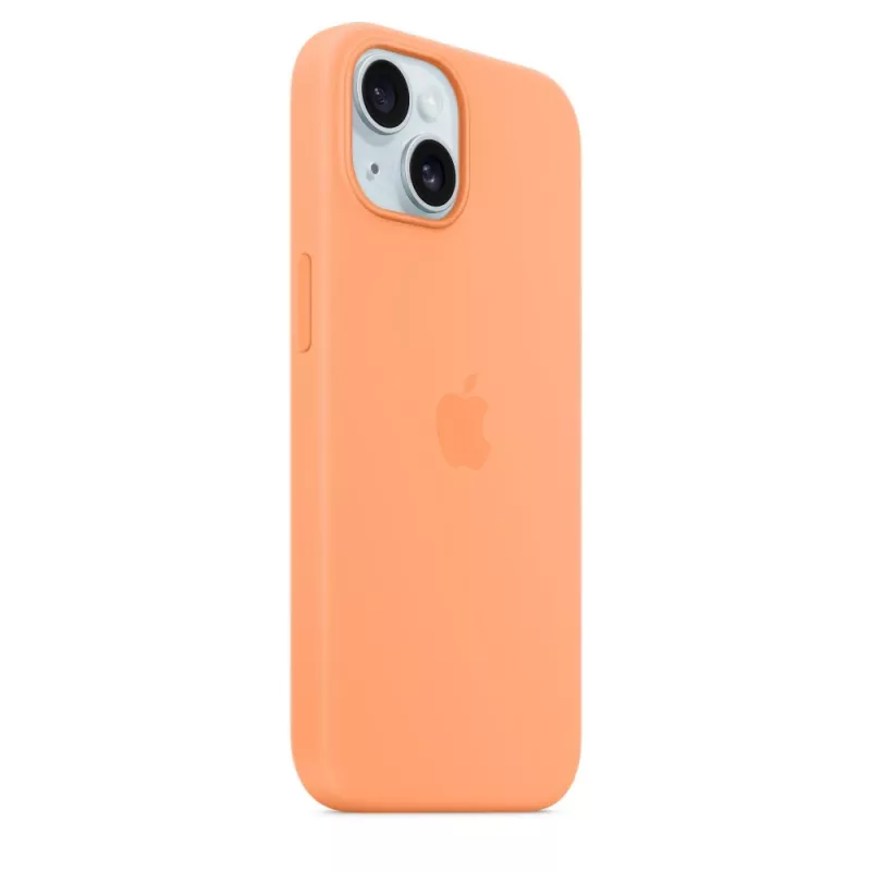 Apple iPhone 15 Custodia in silicone compatibile MagSafe – Orange Sorbet