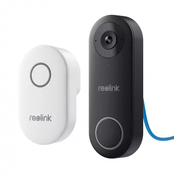 Reolink D340P - videocitofono cablato 5MP con campanello, PoE, rilevamento persone, audio bidirezionale, compatibile con NVR