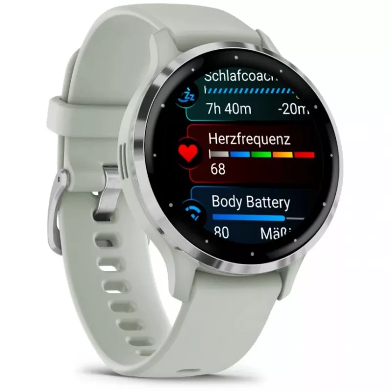 Garmin Venu 3S 3,05 cm (1,2 inch) AMOLED 41 mm digitale 390 x 390 pixel touchscreen grigio, argento Wi-Fi GPS (satellitare)