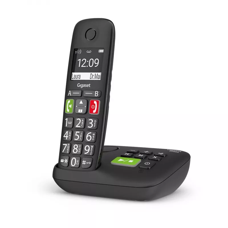 Gigaset E290A Telefono analogico/DECT con identificazione chiamante Nero