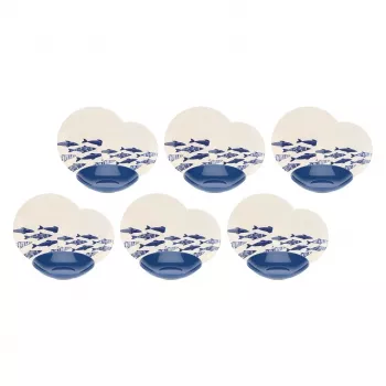 Servizio da tavola Rose&Tulipani R18390TA18 per 6 persone, set da tavola in porcellana