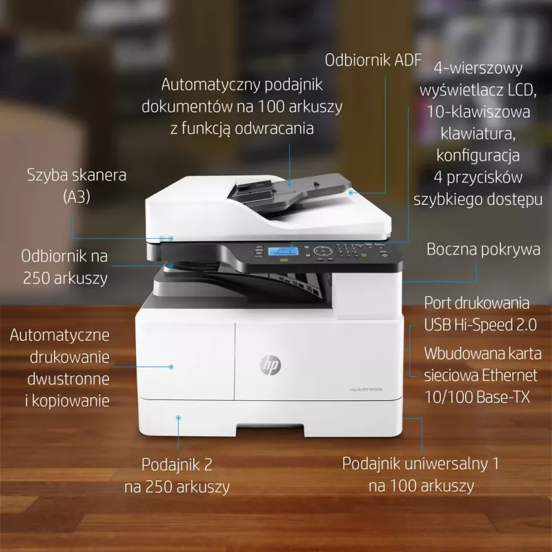 Stampante All-in-One HP LaserJet M443nda Laser A3 1200 x 1200 DPI 24 ppm