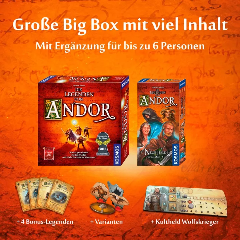 Kosmos Andor The Legends of Andor - Big Box gioco di carte viaggio/avventura