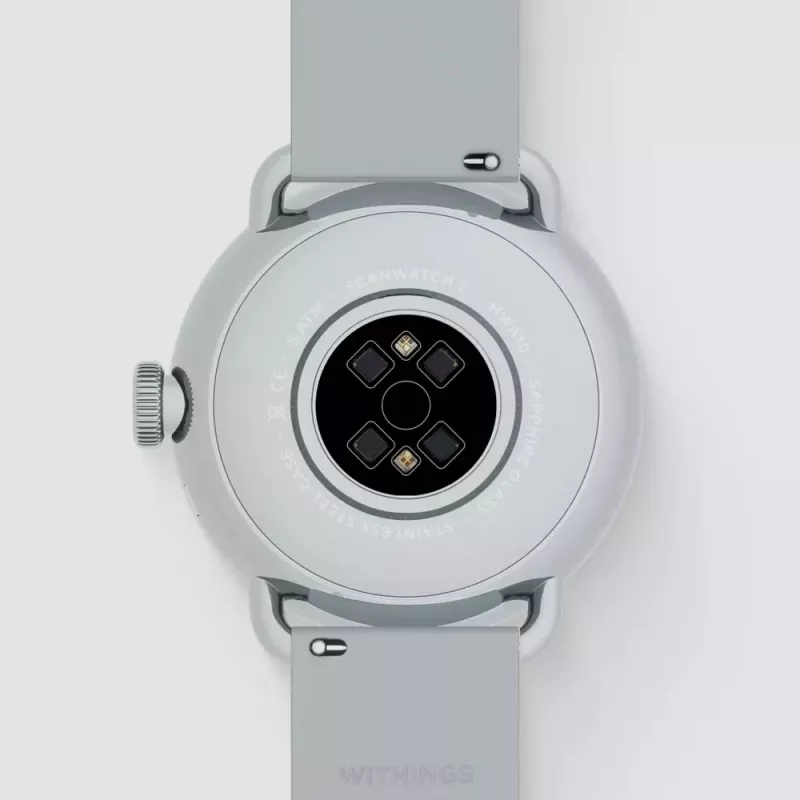 Withings ScanWatch 2 smartwatch ibrido 38 mm, 1,6 cm (0,63") OLED, acciaio inossidabile, bianco