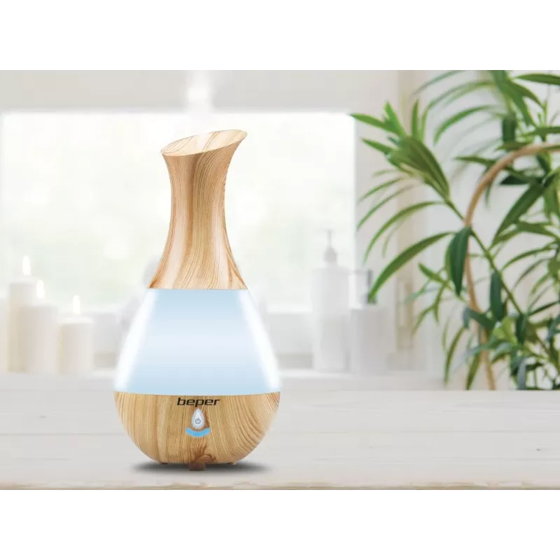 Beper 70.405 diffusore di aromi a ultrasuoni, 235 ml, luce LED a 7 colori, 4 W, spegnimento automatico