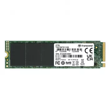 Transcend 115S - SSD - 2TB - interno - M.2 2280 (doppia faccia) - PCIe 3.0 x4 (NVMe) (TS2TMTE115S)