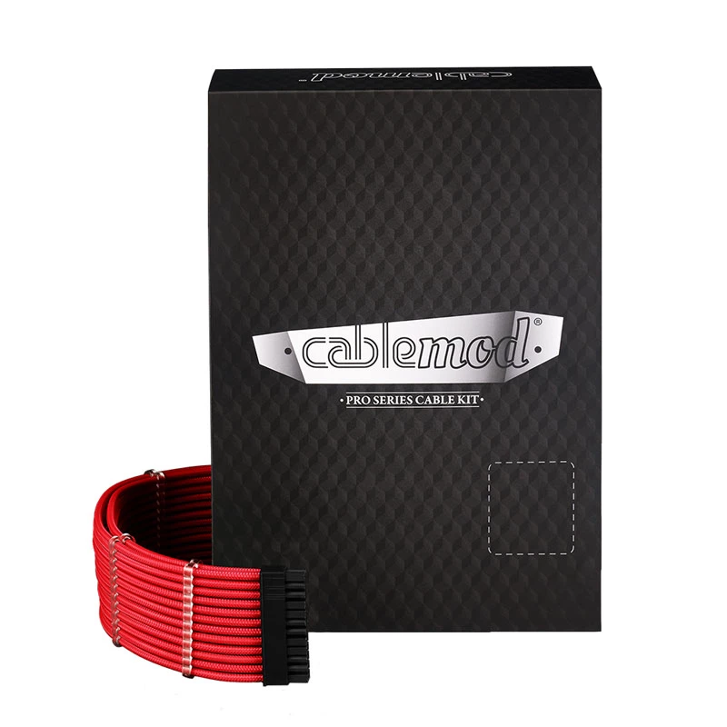 Kit cavi CableMod C-Series PRO ModMesh RM Black Label CM-PCSR-16P3KIT-NKR-R – cavi per alimentatore e GPU con guaina, ModMesh, rosso