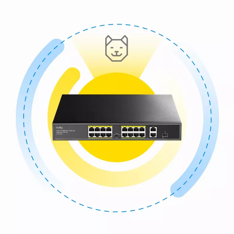 Cudy FS1018PS1 switch di rete 18 porte Fast Ethernet PoE