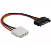 Delock 60115 cavo di alimentazione SATA 15 pin maschio a Molex 4 pin femmina, 0,12 m